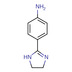 Chemical structure of 4-(4,5-Dihydro-1H-imidazol-2-yl)-phenylamine , CAS 61033-71-4, AChemBlock S86734