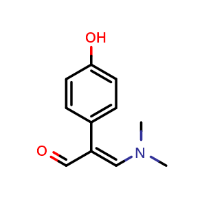 Chemical structure of 3-Dimethylamino-2-(4-hydroxyphenyl)acroleine , CAS 81267-58-5, AChemBlock S86739