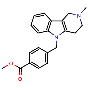 Chemical structure of methyl 4-((2-methyl-1,2,3,4-tetrahydro-5H-pyrido[4,3-b]indol-5-yl)methyl)benzoate , CAS 1239034-70-8, AChemBlock S86752