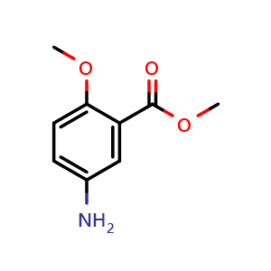 Chemical structure of Methyl 5-amino-o-anisate , CAS 22802-67-1, AChemBlock S86757