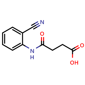 Chemical structure of N-(2-Cyano-phenyl)-succinamic acid , CAS 348152-61-4, AChemBlock S86767