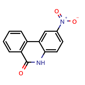 Chemical structure of 2-Nitro-6(5h)-phenanthridinone , CAS 78256-30-1, AChemBlock S86798