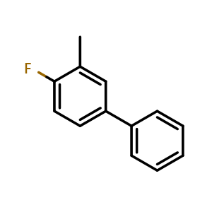 Chemical structure of 2-Fluoro-5-phenyl-toluene , CAS 742086-19-7, AChemBlock S86800