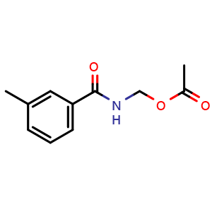 Chemical structure of [(3-Methylbenzoyl)amino]methyl acetate , CAS 630117-18-9, AChemBlock S86806