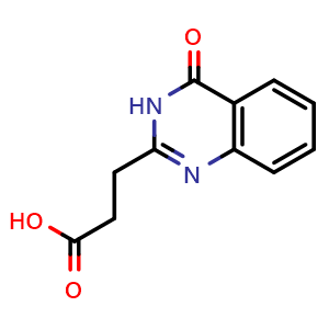 Chemical structure of 3,4-Dihydro-4-oxo-2-quinazolinepropionic Acid , CAS 5368-37-6, AChemBlock S86810