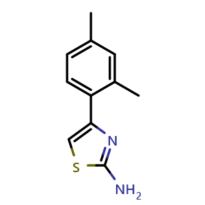 Chemical structure of 4-(2,4-Dimethyl-phenyl)-thiazol-2-ylamine , CAS 247225-31-6, AChemBlock S86831