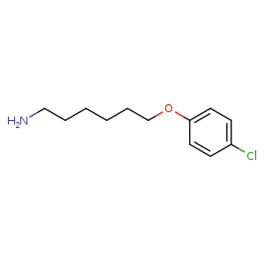 Chemical structure of 6-(4-Chlorophenoxy)hexyl-1-amine , CAS 200484-41-9, AChemBlock S86833