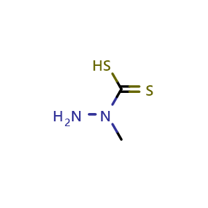 Chemical structure of 1-methylhydrazine-1-carbodithioic acid , CAS 74585-81-2, AChemBlock S86866