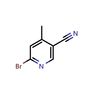 Chemical structure of 6-bromo-4-methylnicotinonitrile , CAS 1003711-35-0, AChemBlock S86873