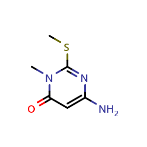 Chemical structure of 6-amino-3-methyl-2-(methylthio)pyrimidin-4(3H)-one , CAS 54030-56-7, AChemBlock S86913