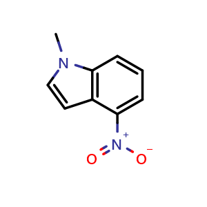 Chemical structure of 1-methyl-4-nitro-1H-indole , CAS 91482-63-2, AChemBlock S86924