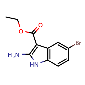 Chemical structure of ethyl 2-amino-5-bromo-1H-indole-3-carboxylate , CAS 1242140-62-0, AChemBlock S86939