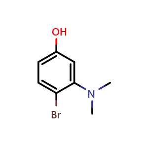 Chemical structure of 4-bromo-3-(dimethylamino)phenol , CAS 1243354-86-0, AChemBlock S86941