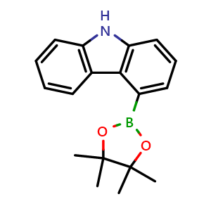 Chemical structure of 4-(4,4,5,5-tetramethyl-1,3,2-dioxaborolan-2-yl)-9H-carbazole , CAS 1255309-13-7, AChemBlock S86942