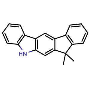 Chemical structure of 7,7-dimethyl-5,7-dihydroindeno[2,1-b]carbazole , CAS 1257220-47-5, AChemBlock S86943