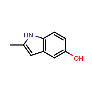 Chemical structure of 2-methyl-1H-indol-5-ol , CAS 13314-85-7, AChemBlock S86945