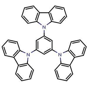 Chemical structure of 1,3,5-tri(9H-carbazol-9-yl)benzene , CAS 148044-07-9, AChemBlock S86946