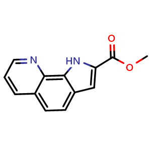 Chemical structure of methyl 1H-pyrrolo[3,2-h]quinoline-2-carboxylate , CAS 146724-32-5, AChemBlock S86950