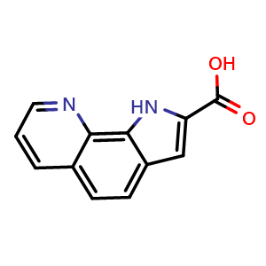 Chemical structure of 1H-pyrrolo[3,2-h]quinoline-2-carboxylic acid , CAS 58457-37-7, AChemBlock S86962