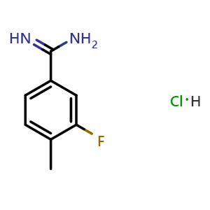 Chemical structure of 3-fluoro-4-methylbenzimidamide hydrochloride , CAS 175277-88-0, AChemBlock S86964