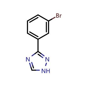 Chemical structure of 3-(3-bromophenyl)-1H-1,2,4-triazole , CAS 342617-08-7, AChemBlock S86977