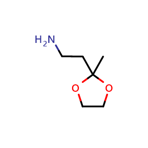Chemical structure of 2-(2-methyl-1,3-dioxolan-2-yl)ethan-1-amine , CAS 62240-37-3, AChemBlock S86998