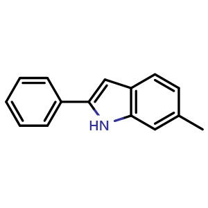 Chemical structure of 6-Methyl-2-phenyl-1H-indole , CAS 66354-87-8, AChemBlock S87004