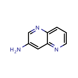 Chemical structure of 1,5-naphthyridin-3-amine , CAS 14756-77-5, AChemBlock S87028