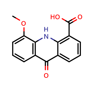 Chemical structure of 5-methoxy-9-oxo-9,10-dihydroacridine-4-carboxylic acid , CAS 88377-31-5, AChemBlock S87056