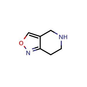 Chemical structure of 4,5,6,7-tetrahydroisoxazolo[4,3-c]pyridine , CAS 1000303-67-2, AChemBlock S87061