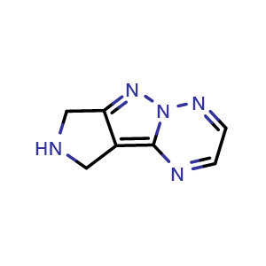 Chemical structure of 8,9-dihydro-7H-pyrrolo[3',4':3,4]pyrazolo[1,5-b][1,2,4]triazine , CAS 1027385-26-7, AChemBlock S87067