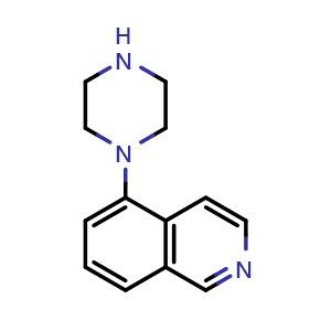 Chemical structure of 5-(piperazin-1-yl)isoquinoline , CAS 105685-17-4, AChemBlock S87070