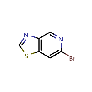 Chemical structure of 6-bromothiazolo[4,5-c]pyridine , CAS 1234014-66-4, AChemBlock S87087