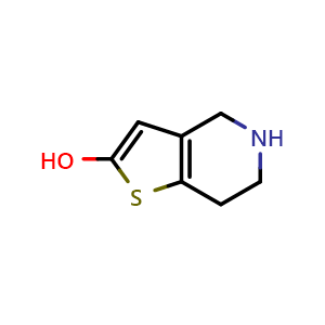 Chemical structure of 4,5,6,7-tetrahydrothieno[3,2-c]pyridin-2-ol , CAS 178688-42-1, AChemBlock S87107