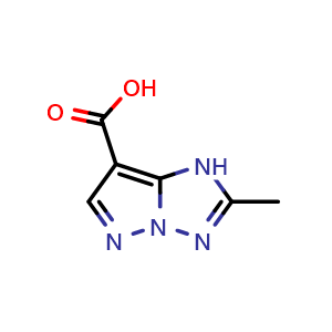 Chemical structure of 2-methyl-1H-pyrazolo[1,5-b][1,2,4]triazole-7-carboxylic acid , CAS 208772-67-2, AChemBlock S87110