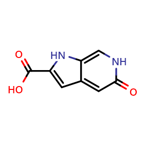 Chemical structure of 5-Oxo-5,6-dihydro-1H-pyrrolo[2,3-c]pyridine-2-carboxylic acid , CAS 22772-39-0, AChemBlock S87116