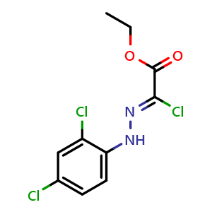 Chemical structure of ethyl (Z)-2-chloro-2-(2-(2,4-dichlorophenyl)hydrazineylidene)acetate , CAS 27143-12-0, AChemBlock S87117