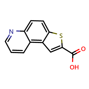 Chemical structure of thieno[3,2-f]quinoline-2-carboxylic acid , CAS 29948-26-3, AChemBlock S87119