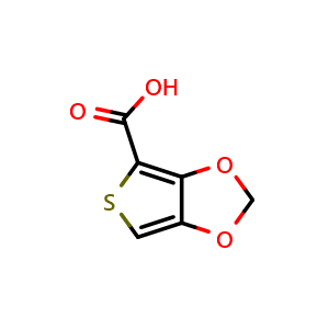 Chemical structure of thieno[3,4-d][1,3]dioxole-4-carboxylic acid , CAS 55370-27-9, AChemBlock S87138
