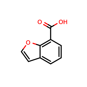 Chemical structure of Benzofuran-7-carboxylic acid , CAS 90484-22-3, AChemBlock S87162
