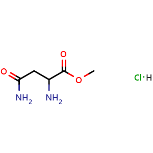 Chemical structure of methyl 2-amino-3-carbamoylpropanoate hydrochloride , CAS 94129-50-7, AChemBlock S87173