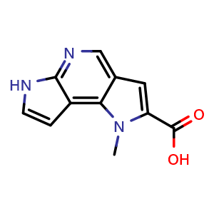 Chemical structure of 1-methyl-1,6-dihydrodipyrrolo[2,3-b:2',3'-d]pyridine-2-carboxylic acid , CAS 2089913-29-9, AChemBlock S87181