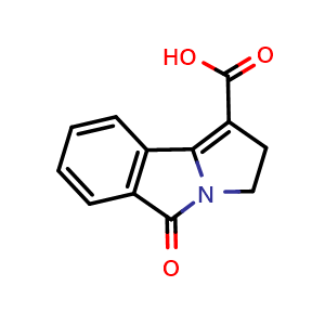Chemical structure of 5-oxo-2,5-dihydro-3H-pyrrolo[2,1-a]isoindole-1-carboxylic acid , CAS 942218-16-8, AChemBlock S87202