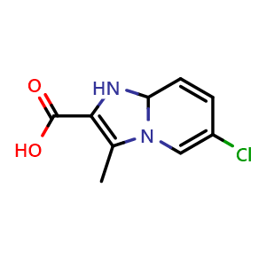 Chemical structure of 6-chloro-3-methyl-1,8a-dihydroimidazo[1,2-a]pyridine-2-carboxylic acid , AChemBlock S87204