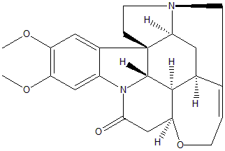 Chemical structure of Brucine , CAS 357-57-3, AChemBlock S87275