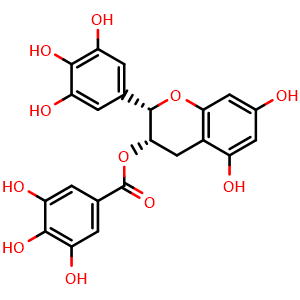 Chemical structure of (-)-Gallocatechin gallate , CAS 4233-96-9, AChemBlock S87276