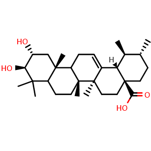 Chemical structure of Corosolic acid , CAS 4547-24-4, AChemBlock S87277