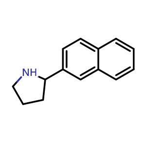 Chemical structure of 2-(naphthalen-2-yl)pyrrolidine , CAS 100710-37-0, AChemBlock S87329