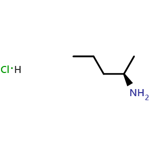 Chemical structure of (R)-pentan-2-amine hydrochloride , CAS 101689-05-8, AChemBlock S87332