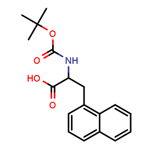Chemical structure of 2-((tert-butoxycarbonyl)amino)-3-(naphthalen-1-yl)propanoic acid , CAS 104882-22-6, AChemBlock S87343